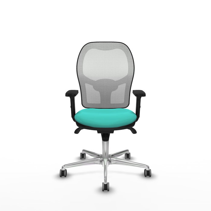 PIQUERAS Y CRESPO Silla de oficina Jorquera con mecanismo Sincro, Turquesa y Blanco