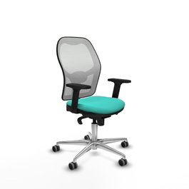 PIQUERAS Y CRESPO Silla de oficina Jorquera con mecanismo Sincro, Turquesa y Blanco