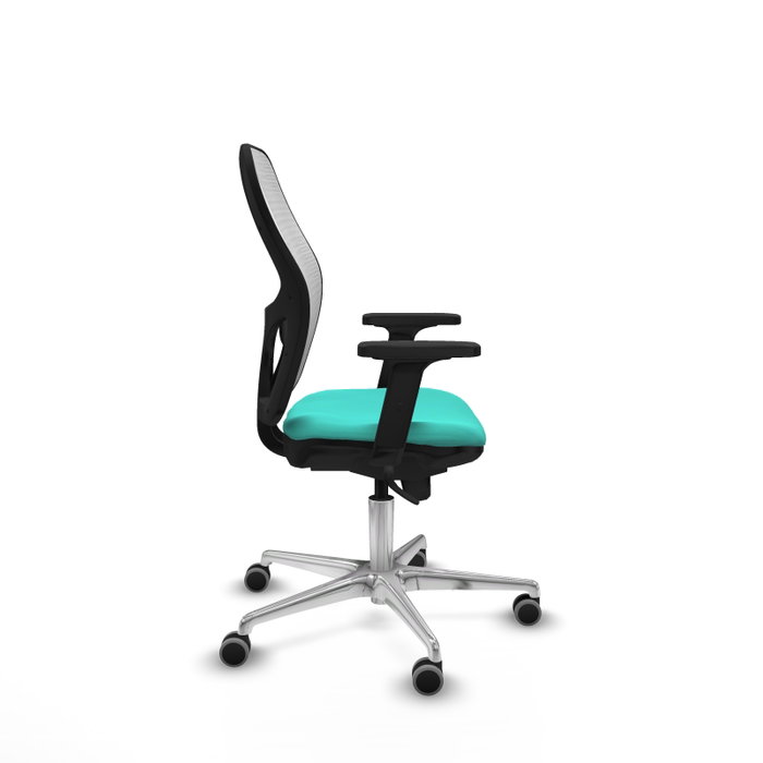 PIQUERAS Y CRESPO Silla de oficina Jorquera con mecanismo Sincro, Turquesa y Blanco