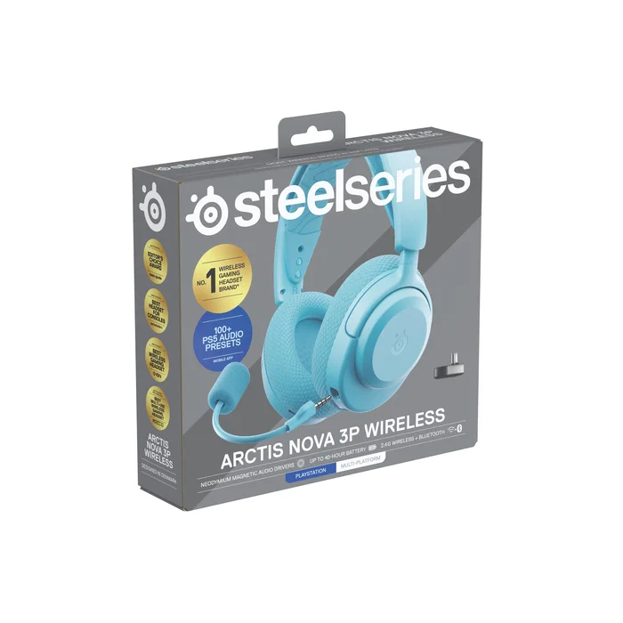 Steelseries Arctis Nova 3PW Auriculares Inalámbricos Aguamarina Steelseries Arctis Nova 3PW Auriculares Inalámbricos Aguamarina