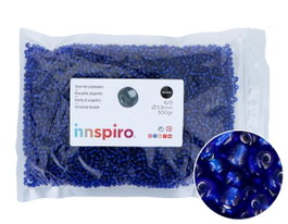 Innspiro Rocalla de Vidrio Redonda Plateado Azul Marino 3,8 mm 500g