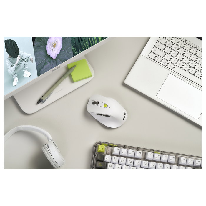 ASUS MD105 /VT-GN Ratón Inalámbrico Verde y Blanco