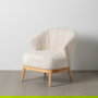 Sillón Natural-Crema Tejido-Madera Salón 71 X 75 X 76 cm