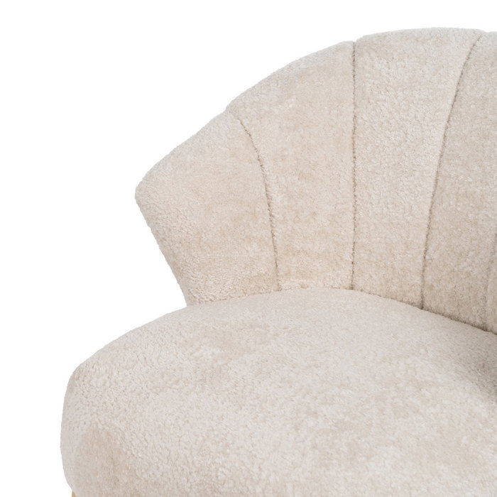 Sillón Natural-Crema Tejido-Madera Salón 71 X 75 X 76 cm