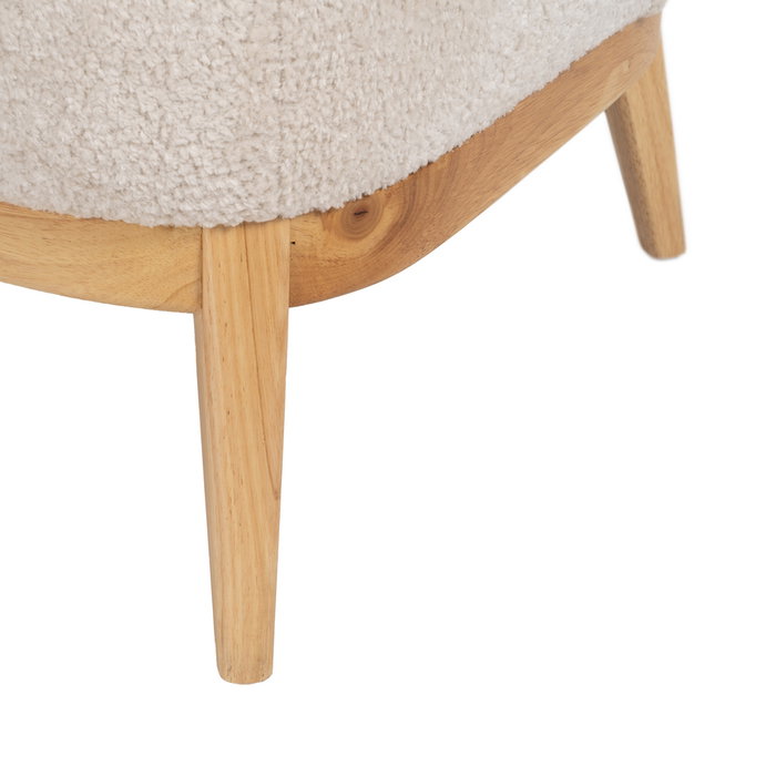 Sillón Natural-Crema Tejido-Madera Salón 71 X 75 X 76 cm