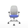 PIQUERAS Y CRESPO Silla de oficina Cilanco con mecanismo Sincro/Traslack, Azul claro y Blanco