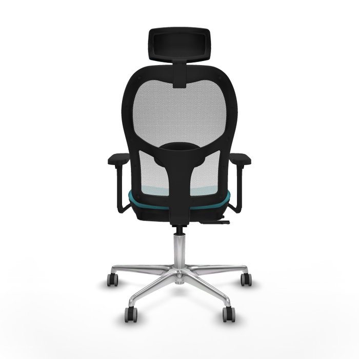 PIQUERAS Y CRESPO Silla de oficina Jorquera con mecanismo Sincro/Traslack, Tela Turquesa y Malla Blanca