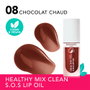 BOURJOIS Healthy Mix S.O.S Aceite Labial Tono #08-Chocolat Chaud, Brillo de Labios con 94% Ingredientes de Origen Natural, 4.5 ml