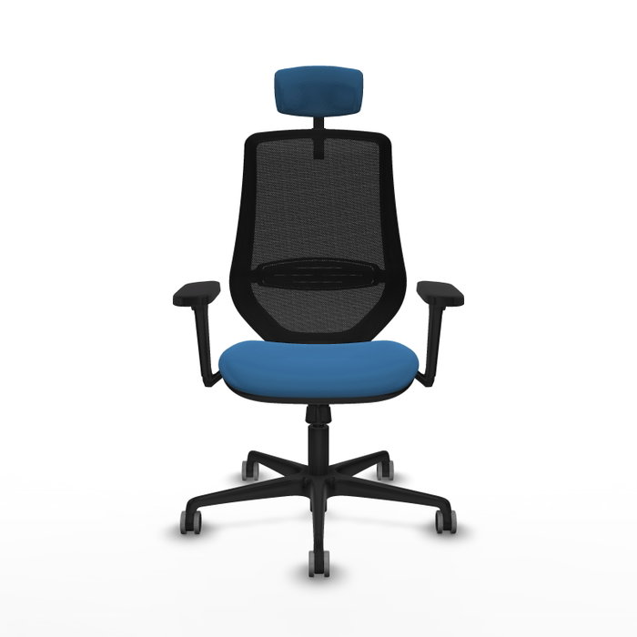 PIQUERAS Y CRESPO Silla de oficina Mardos con mecanismo Sincro, Azul claro y Negro