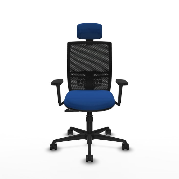 PIQUERAS Y CRESPO Silla de oficina Yunquera con mecanismo Sincro, Azul y Negro