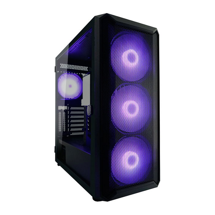 LC-Power 804B Midi Tower Gaming PC Negro con Iluminación RGB Vidrio Templado ATX/Micro-ATX/Mini-ITX para Juegos