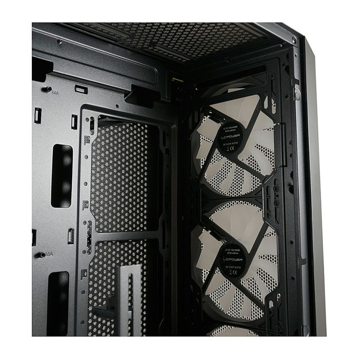 LC-Power 804B Midi Tower Gaming PC Negro con Iluminación RGB Vidrio Templado ATX/Micro-ATX/Mini-ITX para Juegos