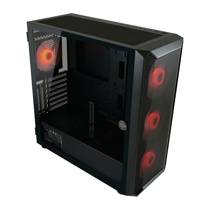 LC-Power 804B Midi Tower Gaming PC Negro con Iluminación RGB Vidrio Templado ATX/Micro-ATX/Mini-ITX para Juegos