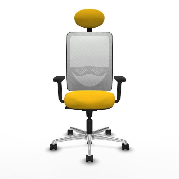 PIQUERAS Y CRESPO Silla de oficina Zulema con mecanismo Sincro, Amarillo y Blanco
