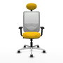 PIQUERAS Y CRESPO Silla de oficina Zulema con mecanismo Sincro, Amarillo y Blanco