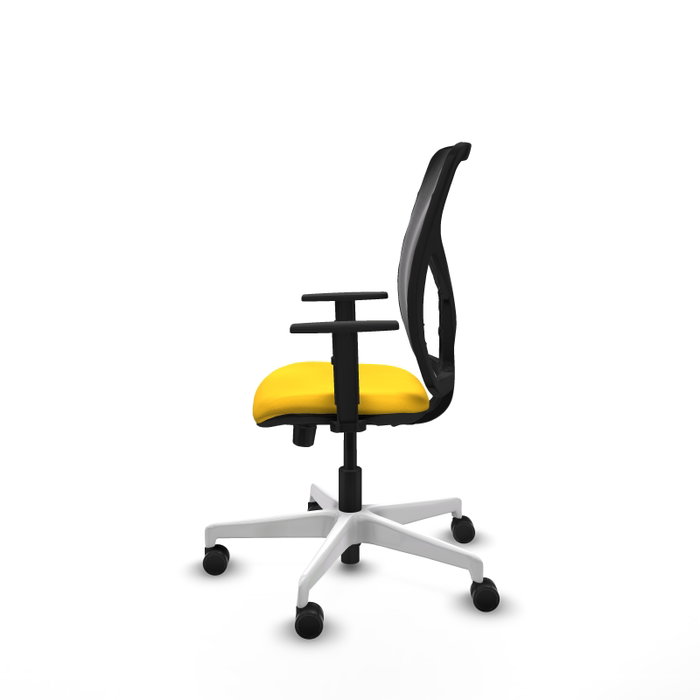 PIQUERAS Y CRESPO Silla de oficina Motilla con mecanismo Sincro/Traslack, Amarillo y Negro