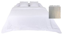 DKD Home Decor Colcha de Poliéster Blanca 180x260 cm con Relleno 150 GSM