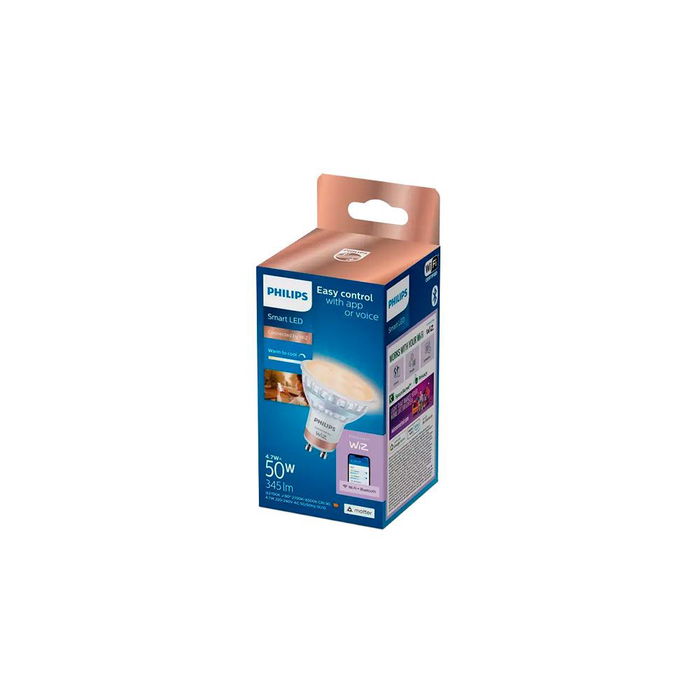 Philips Bombilla Inteligente Dicroica GU10 4,7W 345lm 2700-6500K Luz Blanca Wifi Wiz Regulable