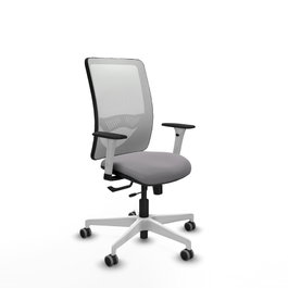 PIQUERAS Y CRESPO Silla de oficina Zulema con mecanismo Sincro/Traslack, Gris y Blanco