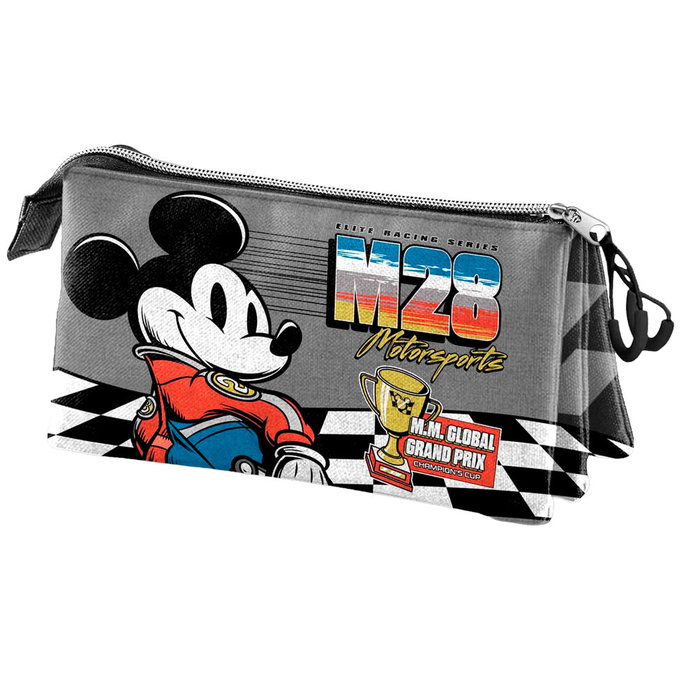 Disney Mickey Mouse Estuche Portatodo Triple Champion Gris