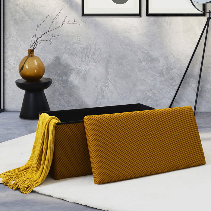 Home Deco Factory Puf Plegable Atom Mostaz Colección Contemporain 76x38x38 cm Home Deco Factory Puf Plegable Atom Mostaz Colección Contemporain 76x38x38 cm