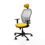 PIQUERAS Y CRESPO Silla de oficina Jorquera con mecanismo Sincro/Traslack Amarillo y Blanco