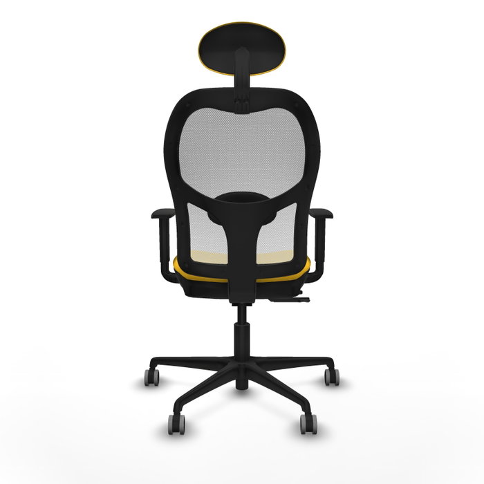 PIQUERAS Y CRESPO Silla de oficina Jorquera con mecanismo Sincro/Traslack Amarillo y Blanco
