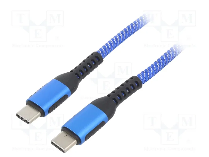 AKYGA Cable USB 2.0 USB C a USB C Azul de 1,8m AKYGA Cable USB 2.0 USB C a USB C Azul de 1,8m