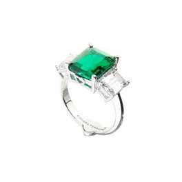 Chiara Ferragni Emerald Ring Silver+WH CZ+GN Nano Talla 12