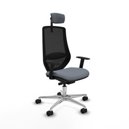 PIQUERAS Y CRESPO Silla de oficina Mardos con mecanismo Sincro/Traslack Gris y Negro