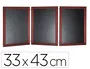 Liderpapel Pizarra Negra para Hostelería Mural Madera 33x43cm Pack de 3