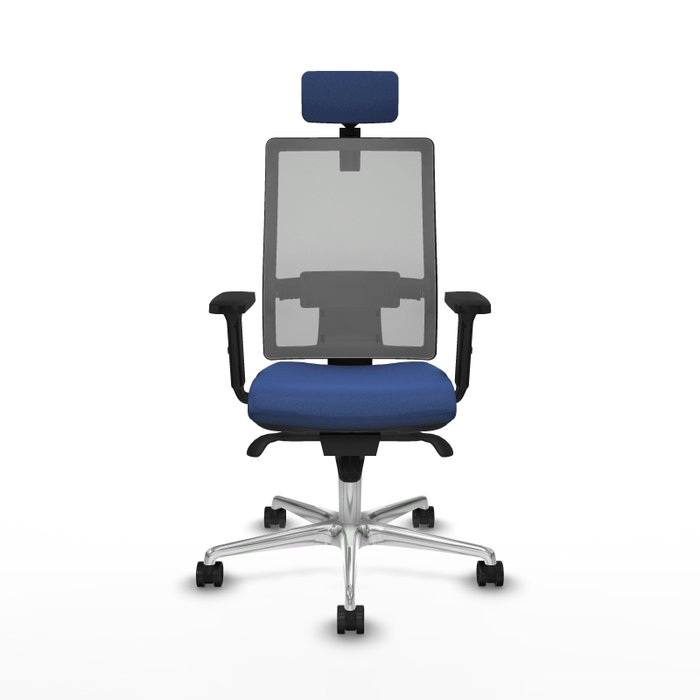 PIQUERAS Y CRESPO Silla de oficina Horna con mecanismo Sincro, Azul marino y Gris