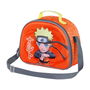 Naruto Bolsa Portamerienda 3D Chikara Multicolor Infantil Isotérmica con Asa Bandolera Ajustable y Cinta para Carrito, 26x20x10 cm