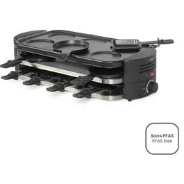 Livoo DOC337 Máquina para raclette, pizza y crepes para 8 personas