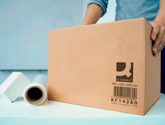 Q-connect Caja de embalar americana de cartón reciclado canal simple 5 mm color kraft 350x250x220 mm