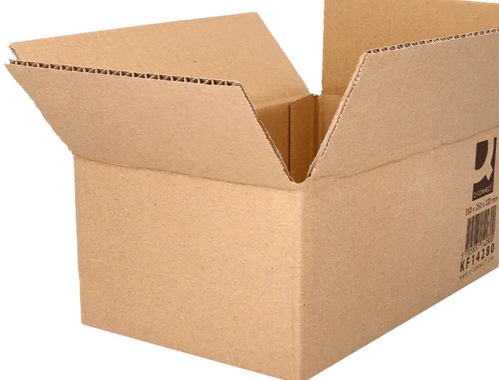 Q-connect Caja de embalar americana de cartón reciclado canal simple 5 mm color kraft 350x250x220 mm