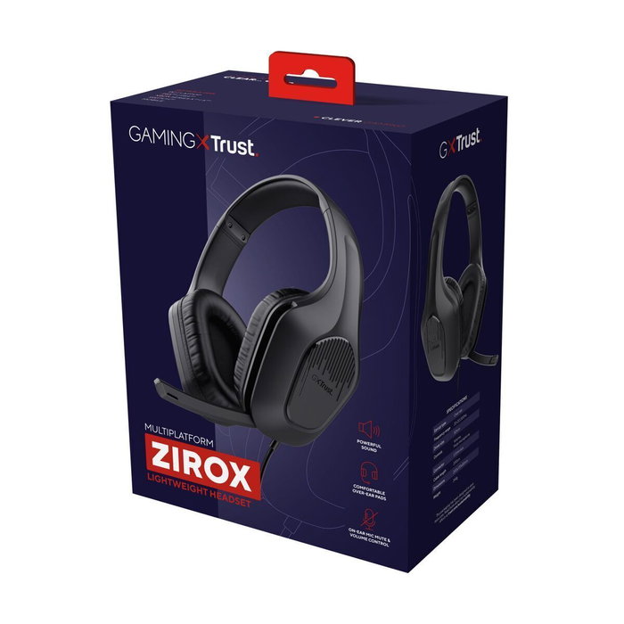 Trust GXT 415 Zirox Auriculares Gaming con Micrófono Negro