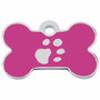 Placa identificativa para collar Imarc Bone Rosa Plata