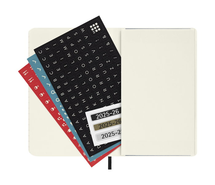 Moleskine Agenda 18M Semanal 2025-2026 Negra Tapa Blanda 9x14 cm DSB18WN2Y26