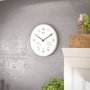 Mebus Reloj de Pared con Radio Controlado, Termómetro e Higrómetro Gris / Blanco