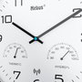 Mebus Reloj de Pared con Radio Controlado, Termómetro e Higrómetro Gris / Blanco