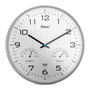 Mebus Reloj de Pared con Radio Controlado, Termómetro e Higrómetro Gris / Blanco