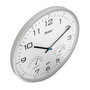 Mebus Reloj de Pared con Radio Controlado, Termómetro e Higrómetro Gris / Blanco