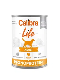 Calibra Dog Life Comida Húmeda para Perros Adultos Pavo con Manzanas Lata 6x400 gr