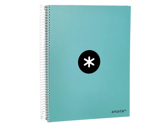 Antartik Cuaderno espiral A4 micro tapa forrada 120 hojas 90 gr cuadro 5mm 5 bandas color menta