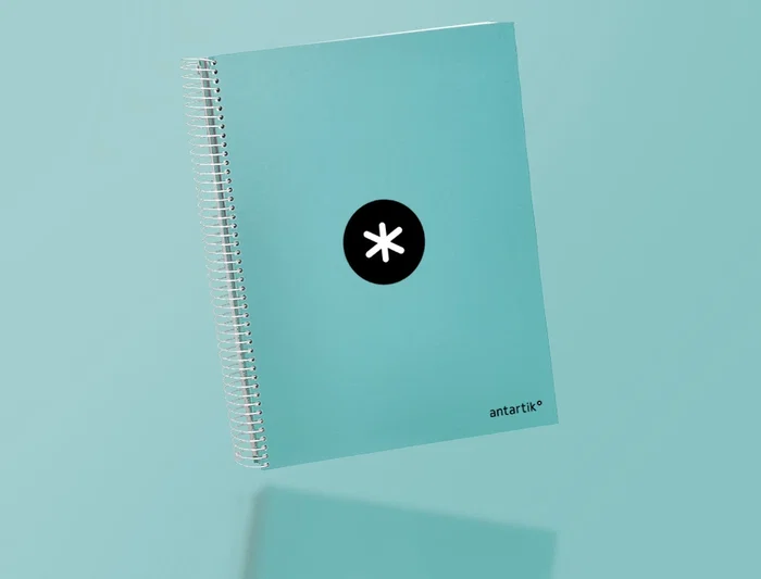 Antartik Cuaderno espiral A4 micro tapa forrada 120 hojas 90 gr cuadro 5mm 5 bandas color menta