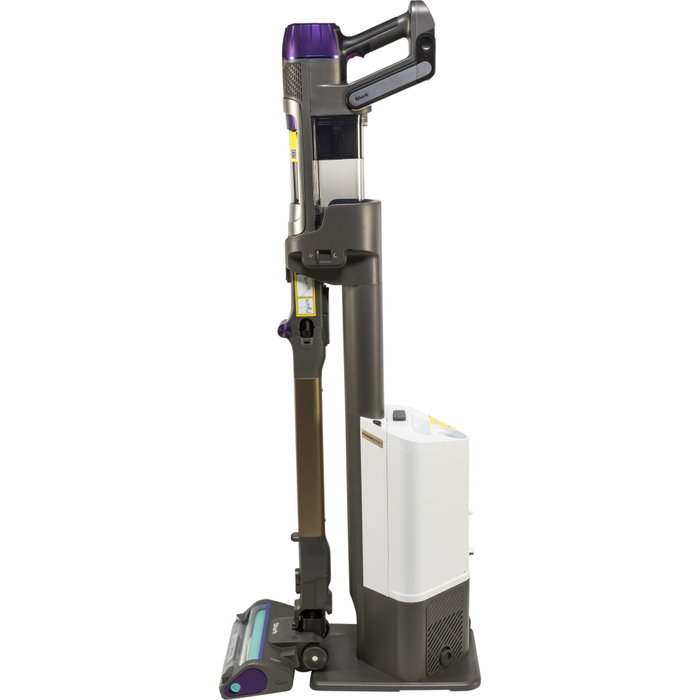 Shark IP3251EUT Aspiradora de escoba 2-en-1 PowerDetect con vaciado automático, Gris/Púrpura/Oro
