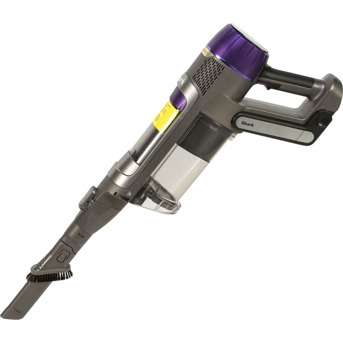 Shark IP3251EUT Aspiradora de escoba 2-en-1 PowerDetect con vaciado automático, Gris/Púrpura/Oro