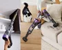 Shark IP3251EUT Aspiradora de escoba 2-en-1 PowerDetect con vaciado automático, Gris/Púrpura/Oro