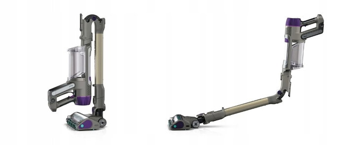 Shark IP3251EUT Aspiradora de escoba 2-en-1 PowerDetect con vaciado automático, Gris/Púrpura/Oro